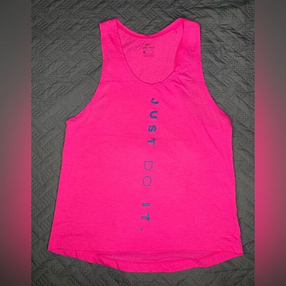 Nike Women's Bright Pink Tank Top with Slogan - Picture 1 of 4